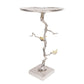 A&B Home 17" x 28" Bundle of 11 Round Polished Tabletop and Metal Tree Branch Side Table With Gold Bird Accent