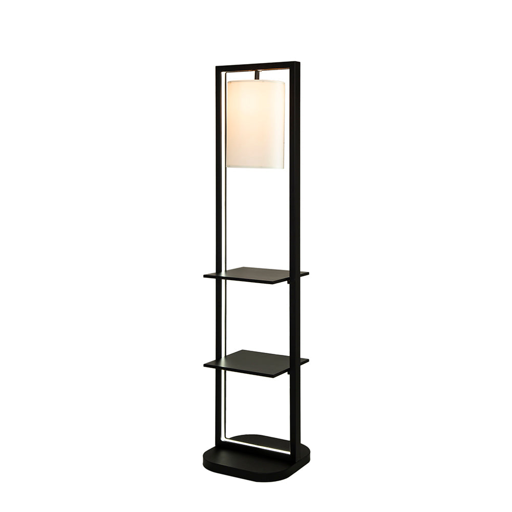 A&B Home 17" x 74" Bundle of 5 Vertical Two-Tiered Black Shelving Stand With Light