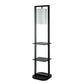 A&B Home 17" x 74" Bundle of 5 Vertical Two-Tiered Black Shelving Stand With Light