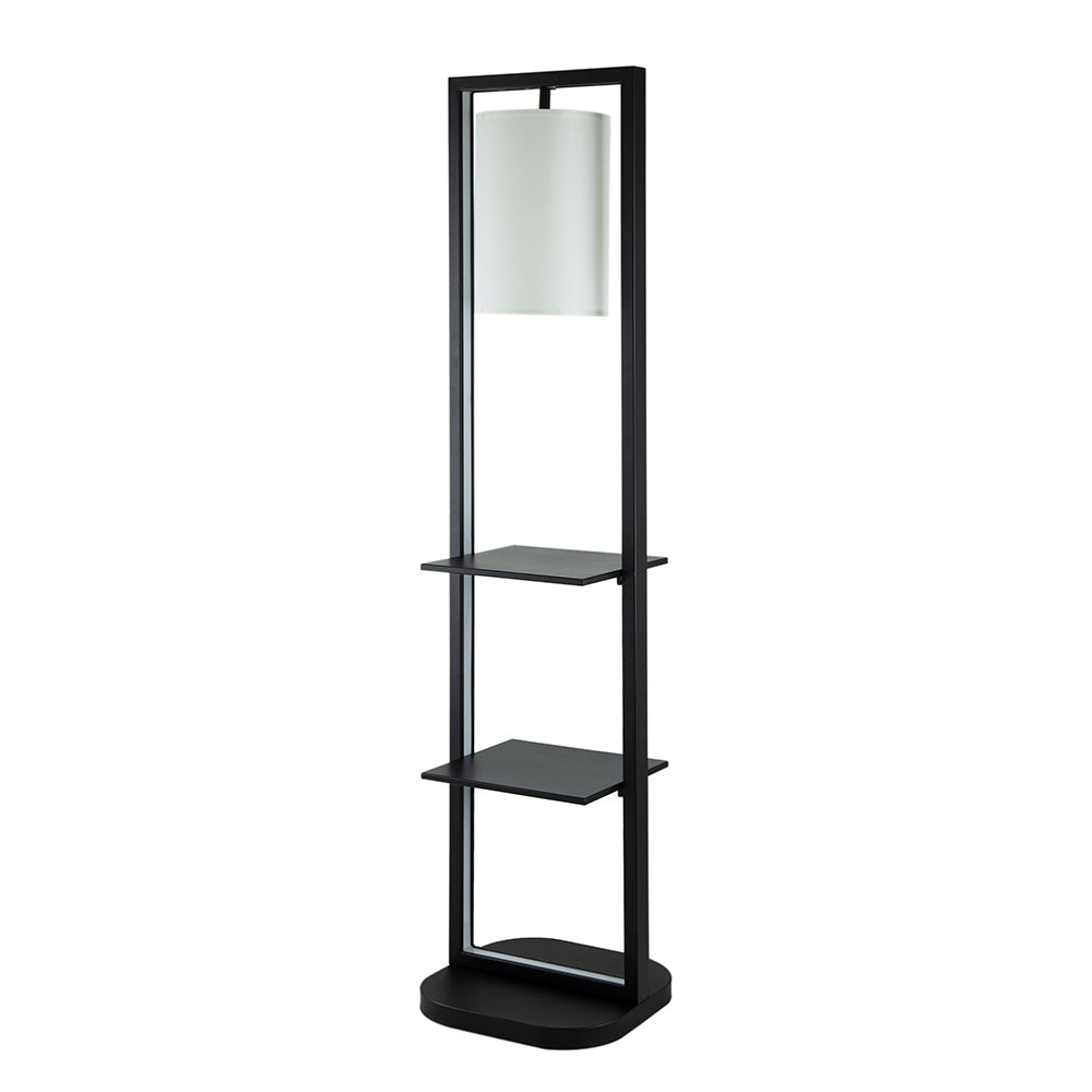 A&B Home 17" x 74" Bundle of 5 Vertical Two-Tiered Black Shelving Stand With Light