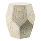 A&B Home 18" x 18" Bundle of 20 Hexagonal Multi-Colored Capiz Stool