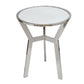 A&B Home 18" x 24" Bundle of 11 Round Silver Aluminum Side Table With White Marble Top