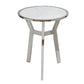 A&B Home 18" x 24" Bundle of 11 Round Silver Aluminum Side Table With White Marble Top