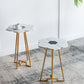 A&B Home 18" x 24" Bundle of 12 White Flower-Shaped Marble Tabletop With Gold Legs Accent Table