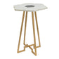 A&B Home 18" x 24" Bundle of 12 White Flower-Shaped Marble Tabletop With Gold Legs Accent Table