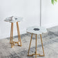 A&B Home 18" x 24" Bundle of 15 White Flower-Shaped Marble Tabletop With Gold Legs Accent Table