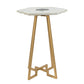 A&B Home 18" x 24" Bundle of 15 White Flower-Shaped Marble Tabletop With Gold Legs Accent Table