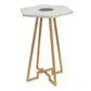 A&B Home 18" x 24" Bundle of 15 White Flower-Shaped Marble Tabletop With Gold Legs Accent Table