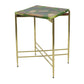 A&B Home 18" x 27" Bundle of 5 Gold Frame With Square-Shaped Green Resin Tabletop Side Table