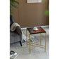 A&B Home 18" x 27" Bundle of 7 Square-Shaped Brown Wooden Tabletop With Gold Iron Frame Side Table