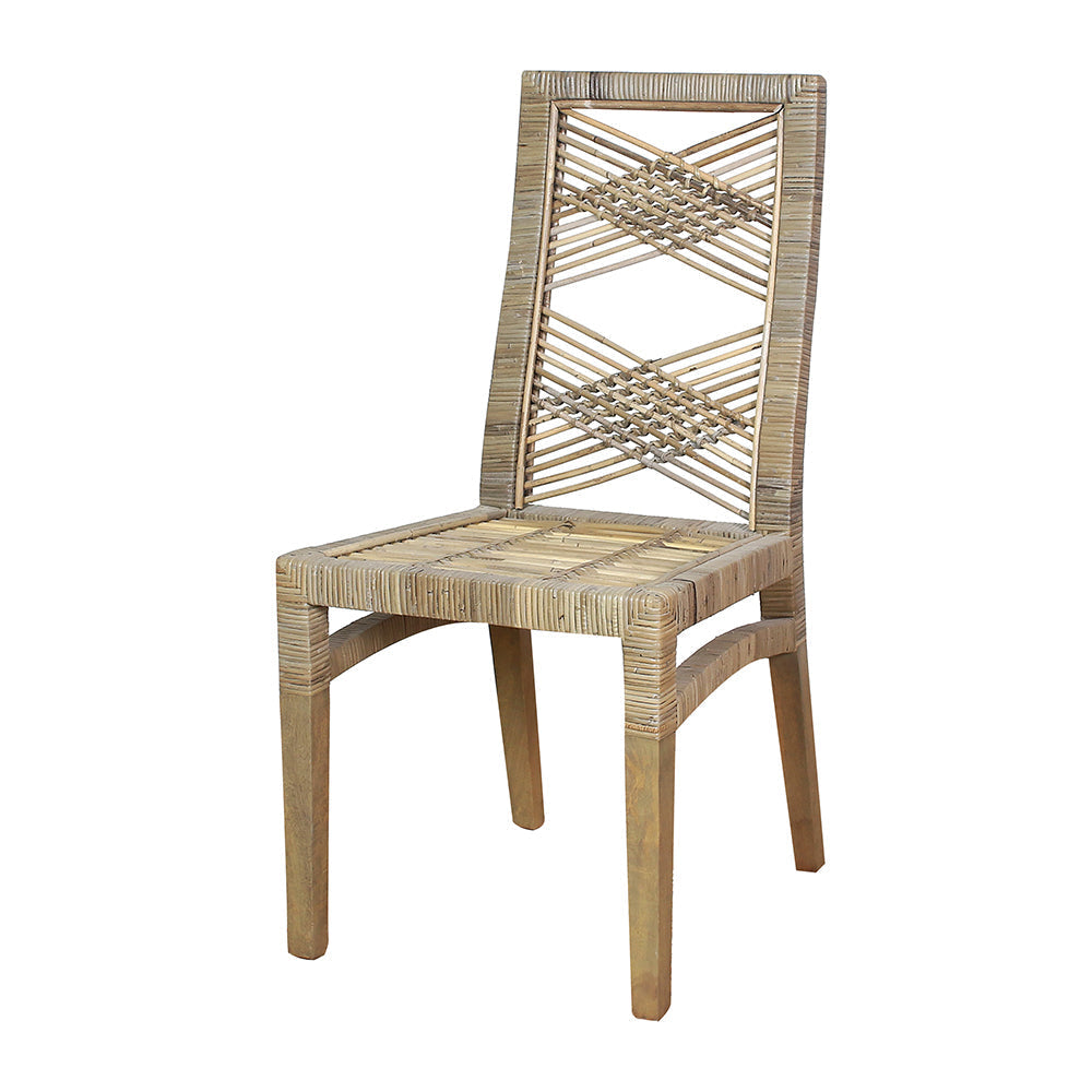 A&B Home 18" x 38" Bundle of 15 Rattan and Mahogany Wooden Chair