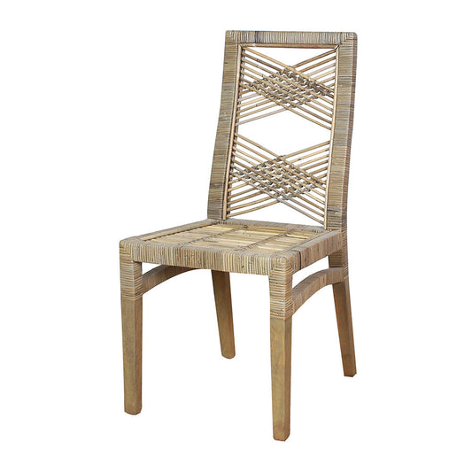 A&B Home 18" x 38" Bundle of 15 Rattan and Mahogany Wooden Chair