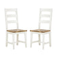 A&B Home 18" x 43" Set of Two Bundle of 6 White Acacia Wooden Dining Chairs