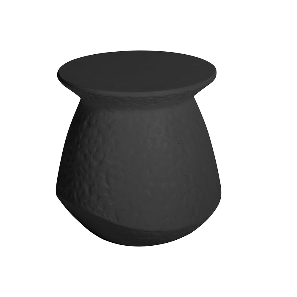 A&B Home 19" x 19" Bundle of 6 Round Black Tabletop With Concrete Side Table