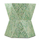 A&B Home 19" x 20" Bundle of 19 Hexagonal Tapered Green Geometric Design Pedestal Stool