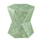 A&B Home 19" x 20" Bundle of 20 Hexagonal Tapered Green Geometric Design Pedestal Stool
