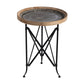 A&B Home 19" x 24" Bundle of 20 Round Wooden Tabletop With Black Metal Frame Side Table