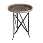 A&B Home 19" x 24" Bundle of 20 Round Wooden Tabletop With Black Metal Frame Side Table