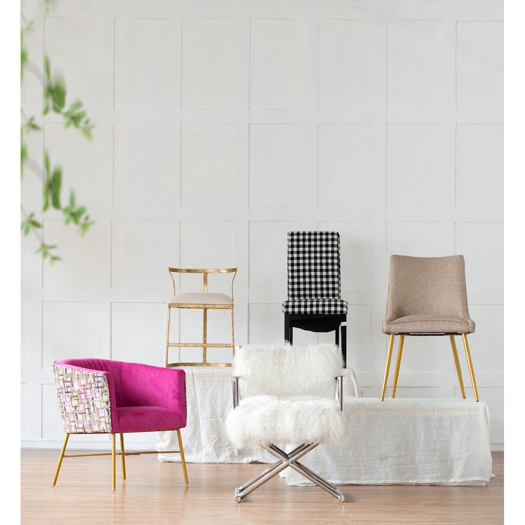 A&B Home 19" x 27" Bundle of 18 Gold and White Cavendish Chair