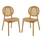 A&B Home 19" x 34" Set of Two Bundle of 6 Round Brown Rattan Back Dining Chairs