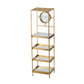 A&B Home 19" x 68" Bundle of 6 Rectangular Polished Gold Five-Tiered Shelving With Marble Clockface