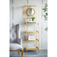 A&B Home 19" x 68" Bundle of 6 Rectangular Polished Gold Five-Tiered Shelving With Marble Clockface