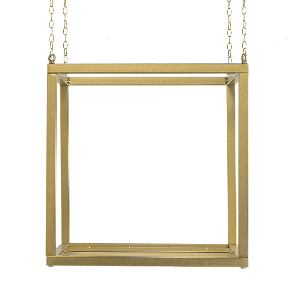 A&B Home 20" x 20" Bundle of 15 Square-Shaped Golden Iron Stand With Chain