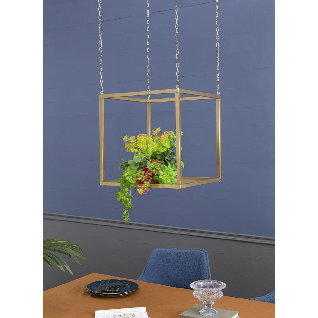 A&B Home 20" x 20" Bundle of 15 Square-Shaped Golden Iron Stand With Chain