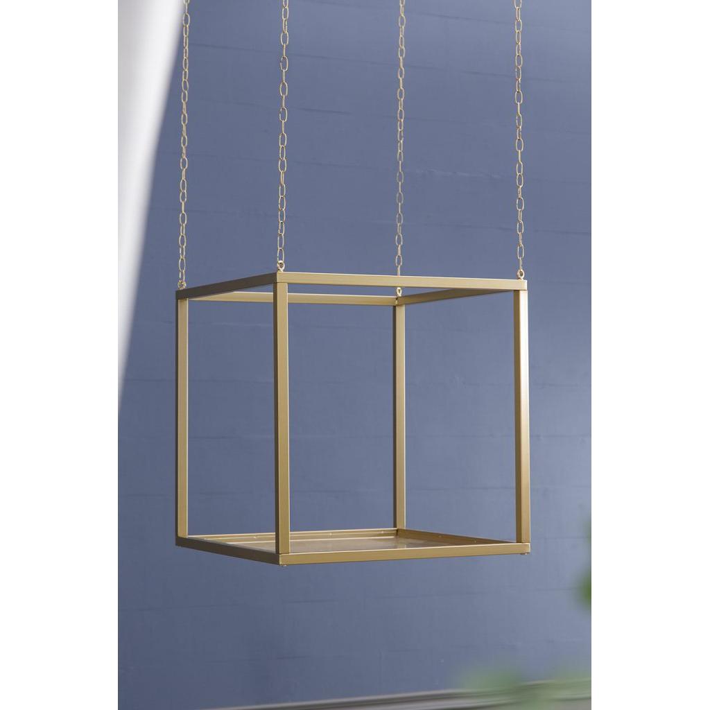 A&B Home 20" x 20" Bundle of 15 Square-Shaped Golden Iron Stand With Chain