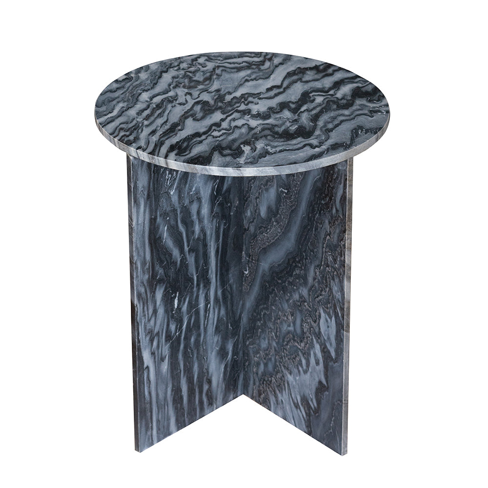 A&B Home 20" x 22" Bundle of 14 Round With Black Marble Coffee Table