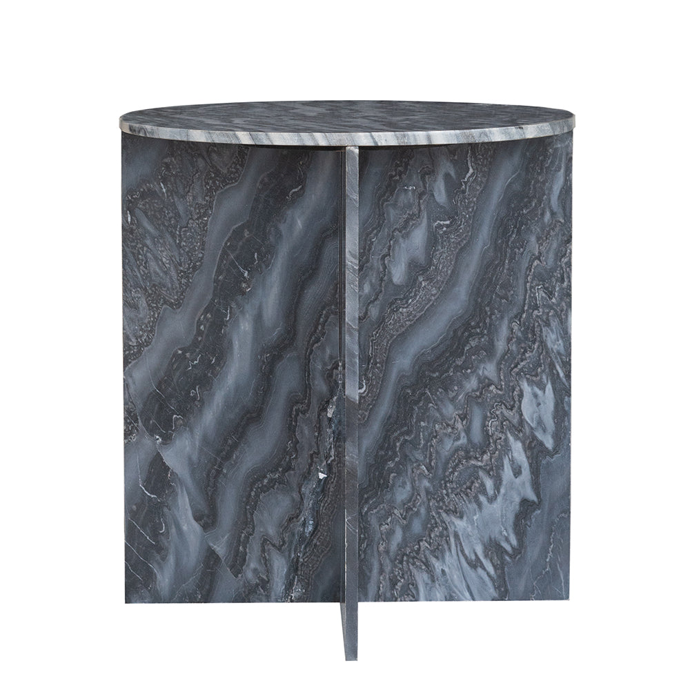 A&B Home 20" x 22" Bundle of 15 Round With Black Marble Coffee Table