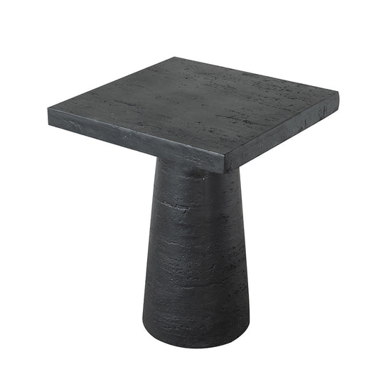 A&B Home 20" x 24" Bundle of 12 Square Black Cement Tabletop With Round Pedestal Base Side Table