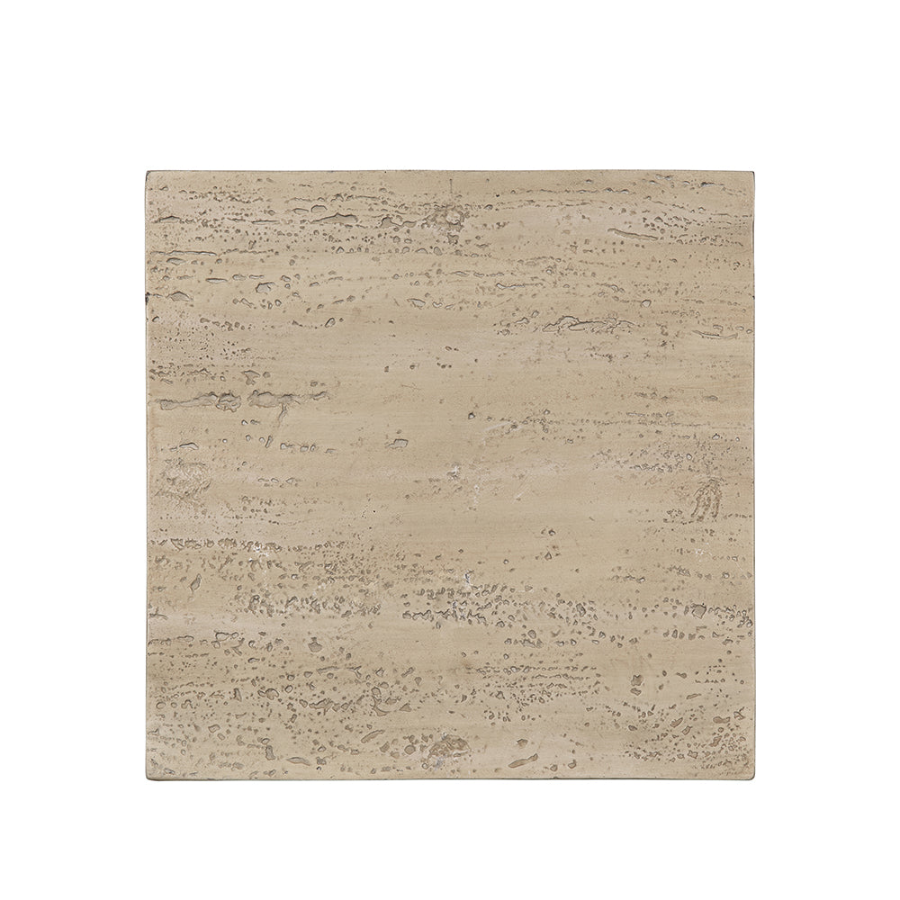 A&B Home 20" x 24" Bundle of 15 Square Cream Tabletop With Round Pedestal Side Table