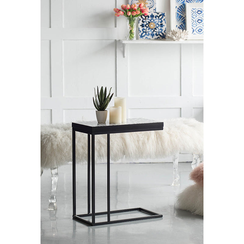 A&B Home 20" x 24" Bundle of 26 Speckled Black And Indigo Side Table