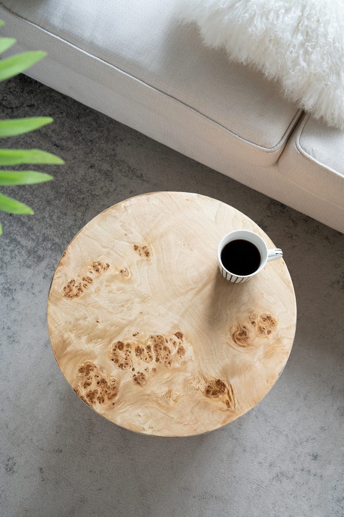 A&B Home 20" x 24" Bundle of 7 Cylinder Brown Burl Wood Side Table