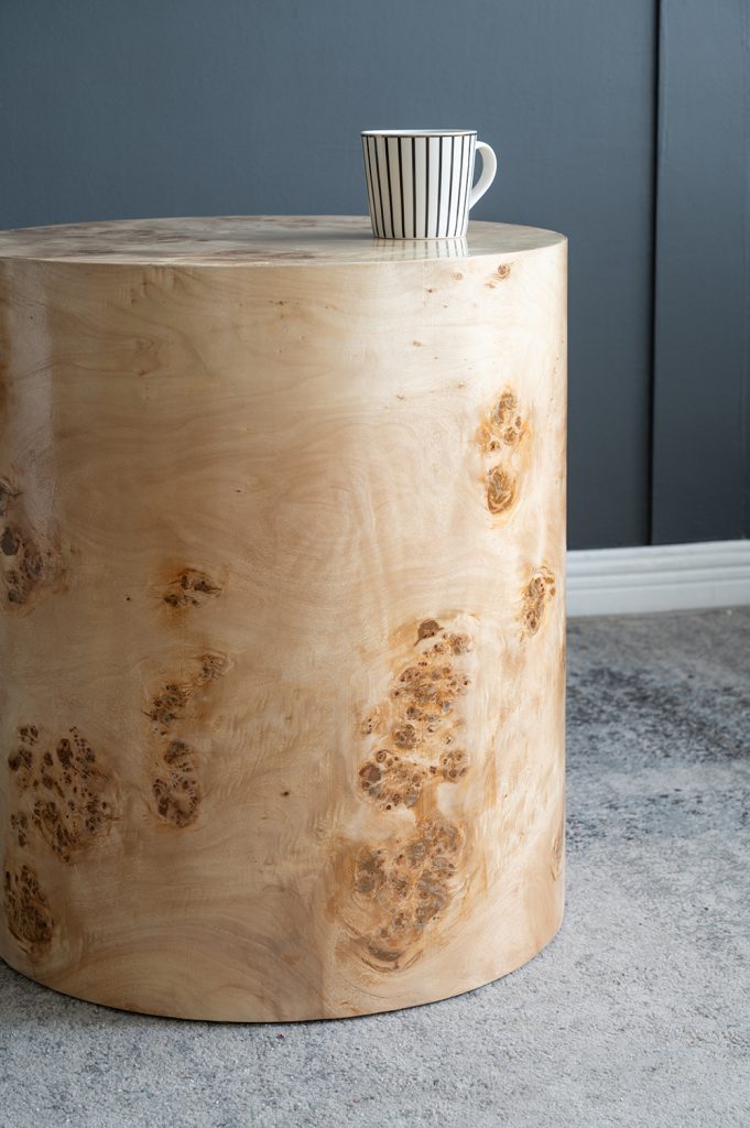 A&B Home 20" x 24" Bundle of 7 Cylinder Brown Burl Wood Side Table