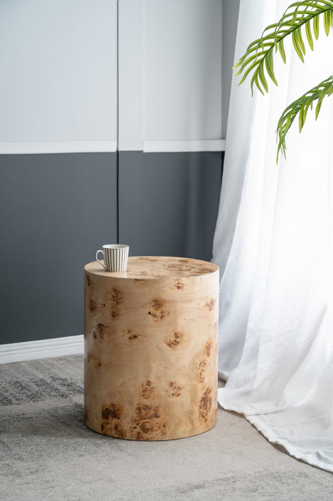 A&B Home 20" x 24" Bundle of 7 Cylinder Brown Burl Wood Side Table