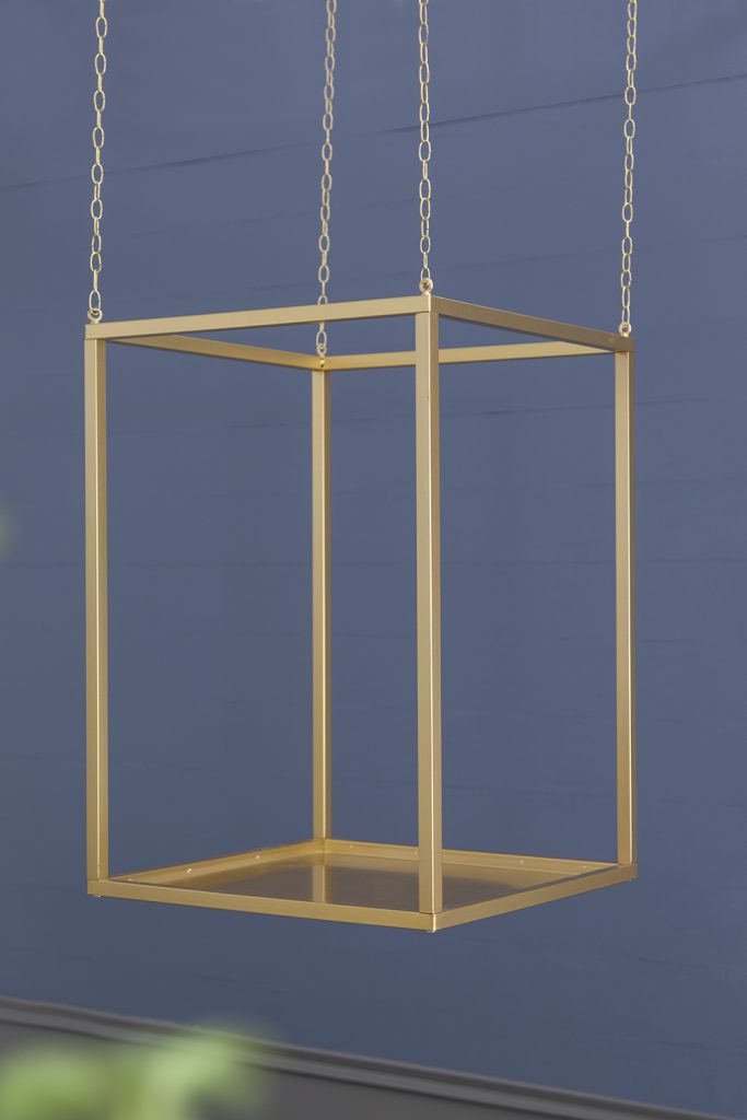 A&B Home 20" x 28" Bundle of 12 Rectangular Golden Iron Stand With Chain