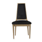 A&B Home 20" x 39" Bundle of 2 Black Velvet Rubberwood Armless Dining Side Chair