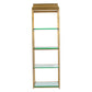 A&B Home 20" x 87" Bundle of 2 Rectangular Polished Brass Stainless Steel Frame Four-Tiered Tempered Glass Shelves