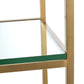 A&B Home 20" x 87" Bundle of 2 Rectangular Polished Brass Stainless Steel Frame Four-Tiered Tempered Glass Shelves