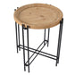 A&B Home 21" x 24" Bundle of 18 Round Black Frame Side Table With Wooden Tabletop