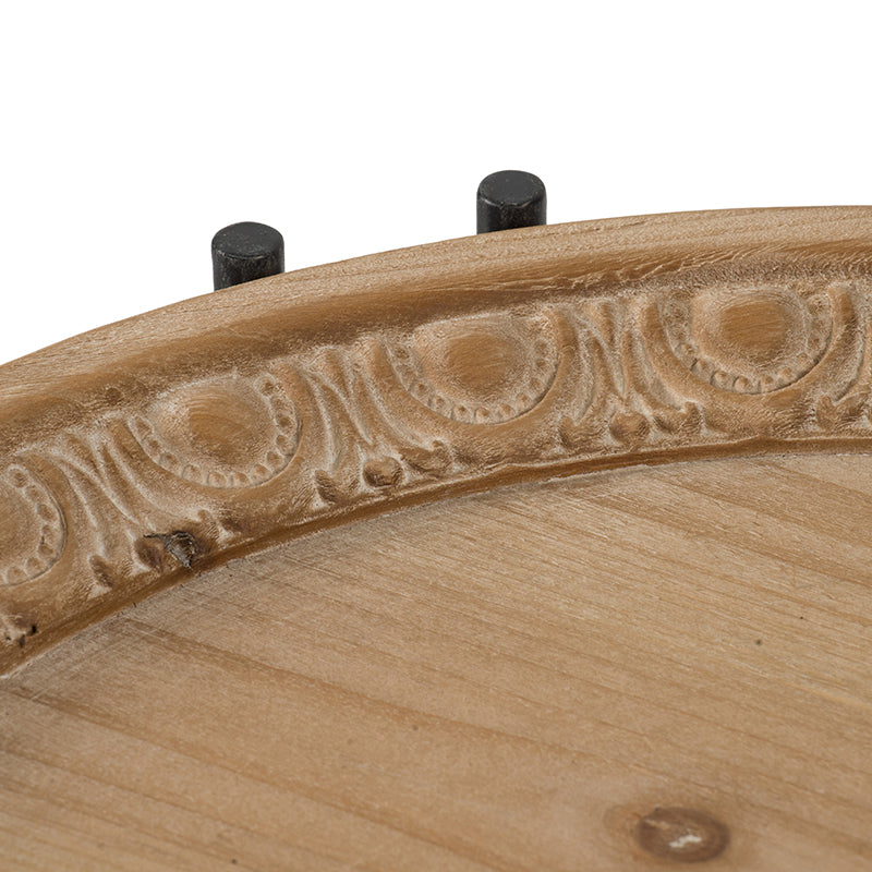 A&B Home 21" x 24" Bundle of 18 Round Black Frame Side Table With Wooden Tabletop