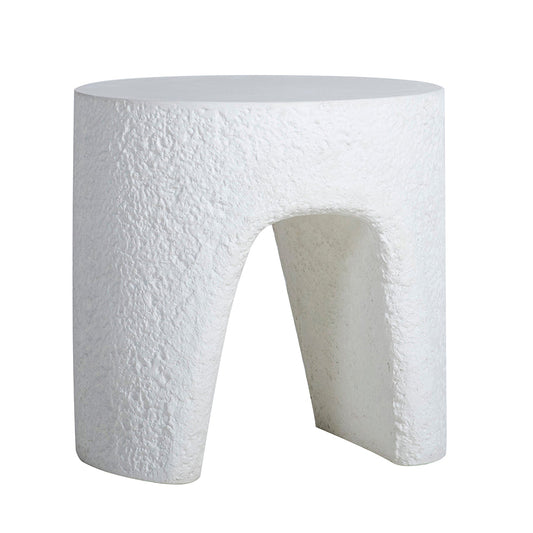 A&B Home 22" x 22" Bundle of 4 Semi-round Ivory Tabletop With Arched Concrete Side Table