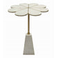 A&B Home 22" x 24" Bundle of 8 Brass Inlay Flower-Shaped Tabletop With White Marble Base