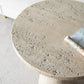 A&B Home 22" x 26" Bundle of 11 Round Cream Cement Side Table With Pedestal Base