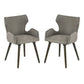 A&B Home 22" x 32" Set of Two Bundle of 7 Gray With Dark Brown Rubberwood Legs Dining Chairs