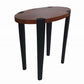 A&B Home 23" x 22" Bundle of 13 Oval Walnut Tabletop With Black Legs Small Table