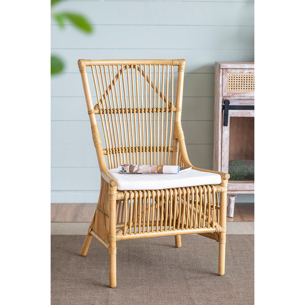 A&B Home 23" x 38" Bundle of 11 Yellow Rattan Frame Low Arm Rest Chair With White Cushion