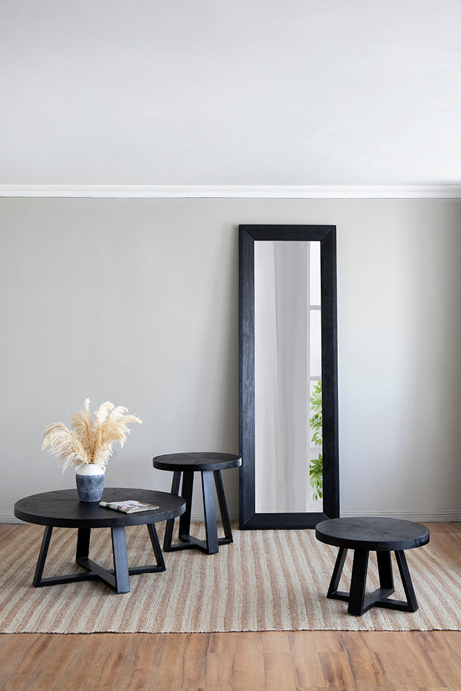 A&B Home 24" x 17" Bundle of 12 Round Black Coffee Table